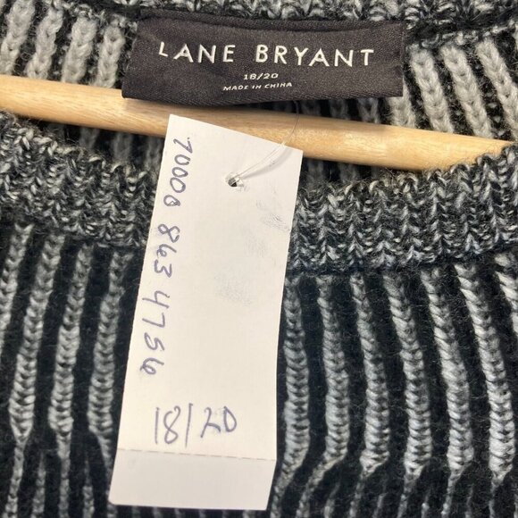 Lane Bryant Oversized Sweater NEW Womens Sz 18/20 Gray Black Pullover Casual NWT - Picture 5 of 14